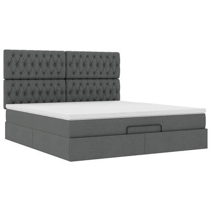 Struttura Letto Pouf con Materasso 160x200 cm in Tessuto | homemem39
