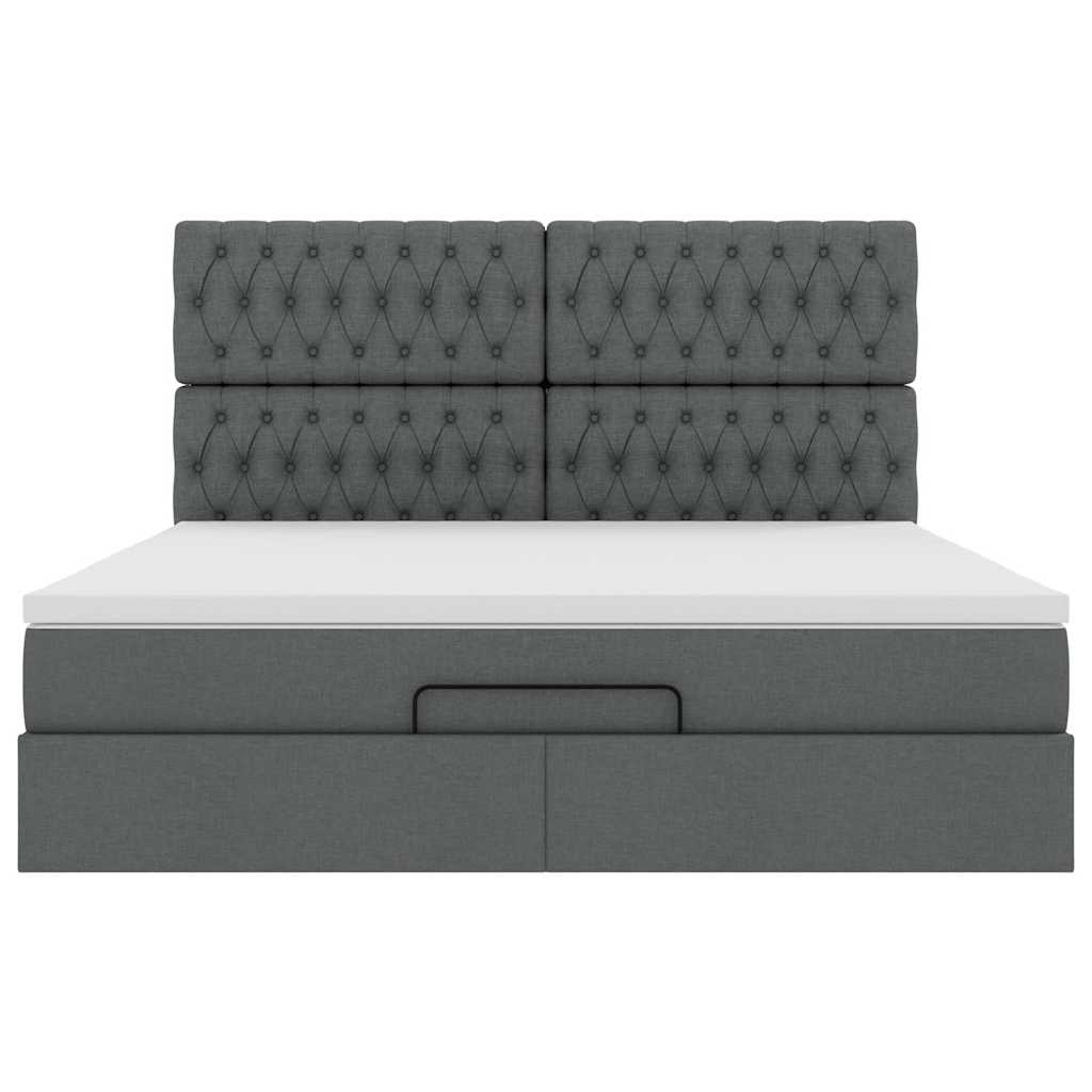 Struttura Letto Pouf con Materasso 160x200 cm in Tessuto | homemem39