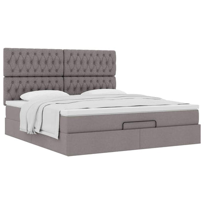 Struttura Letto Pouf con Materasso Tortora 160x200cm in Tessuto | homemem39