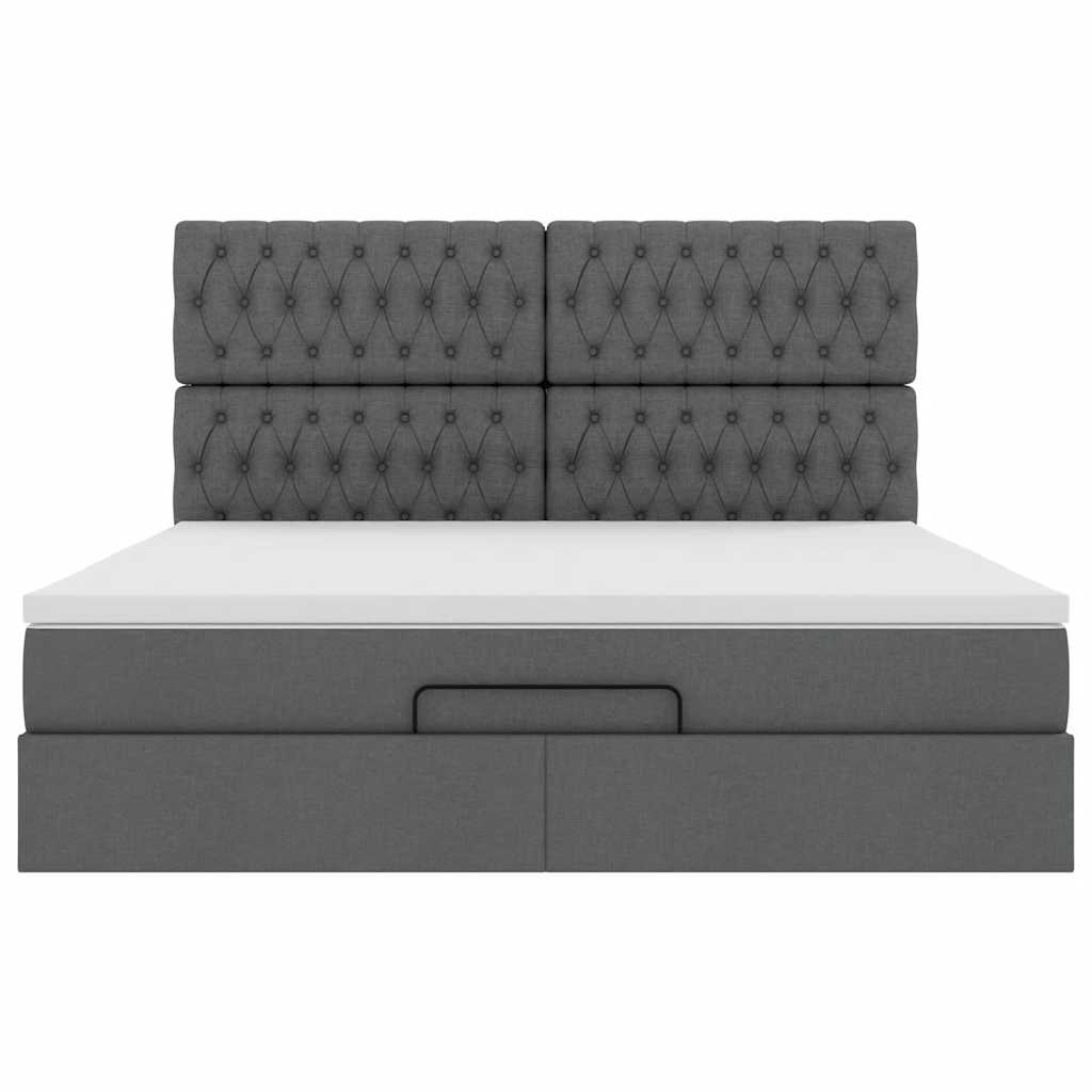 Struttura Letto Pouf con Materasso 180x200 cm in Tessuto
