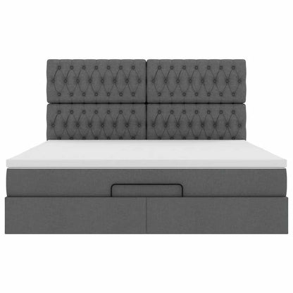 Struttura Letto Pouf con Materasso 180x200 cm in Tessuto