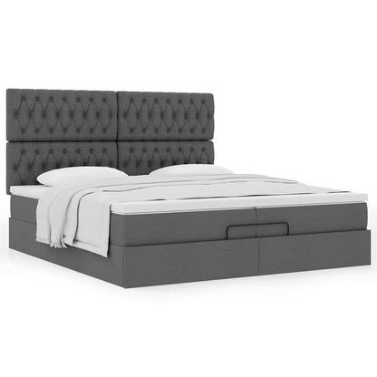 Struttura Letto Pouf con Materassi 200x200 cm in Tessuto | homemem39