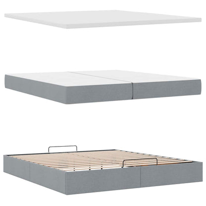 Struttura Letto Pouf con Materassi 200x200 cm in Tessuto | homemem39
