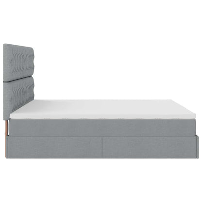 Struttura Letto Pouf con Materassi 200x200 cm in Tessuto | homemem39