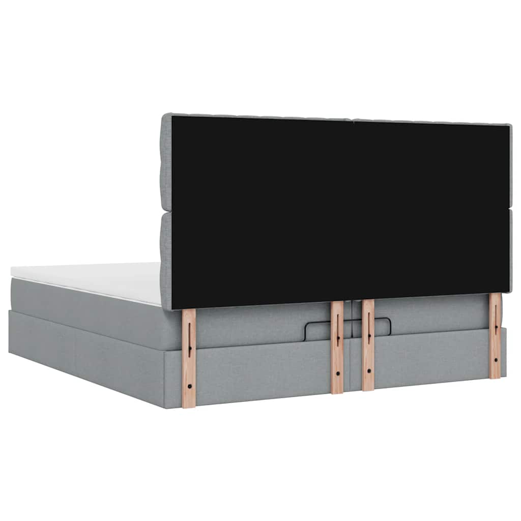 Struttura Letto Pouf con Materassi 200x200 cm in Tessuto | homemem39