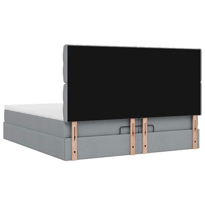 Struttura Letto Pouf con Materassi 200x200 cm in Tessuto | homemem39