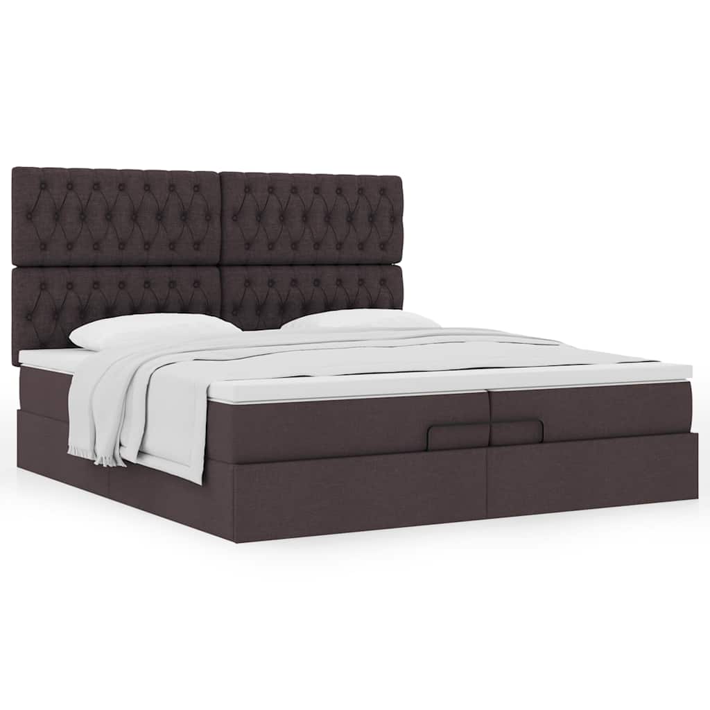 Struttura Letto Pouf con Materassi 200x200 cm in Tessuto | homemem39