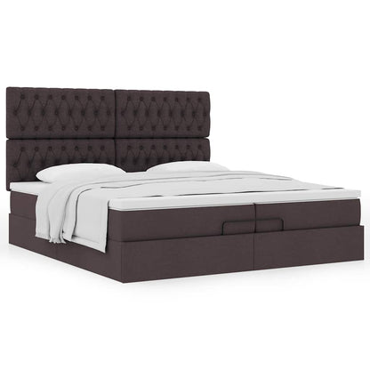 Struttura Letto Pouf con Materassi 200x200 cm in Tessuto | homemem39