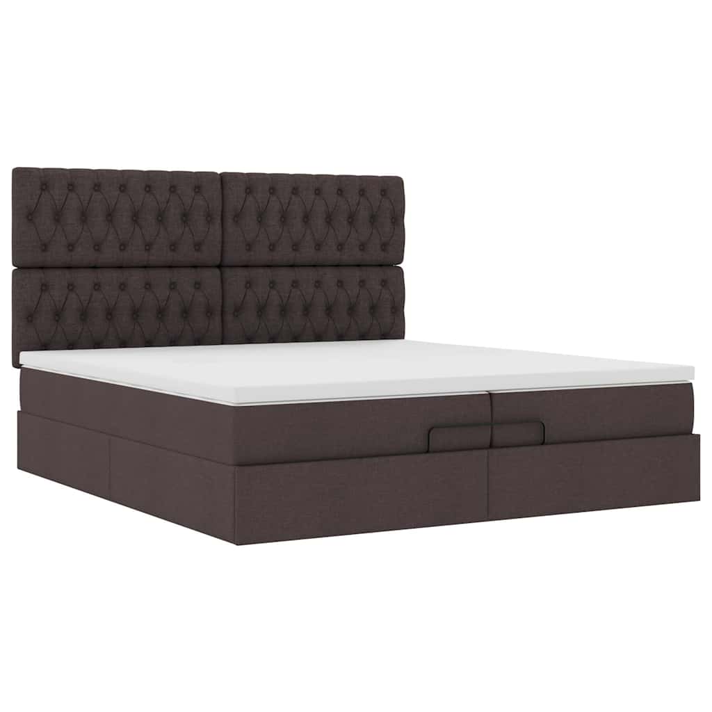 Struttura Letto Pouf con Materassi 200x200 cm in Tessuto | homemem39