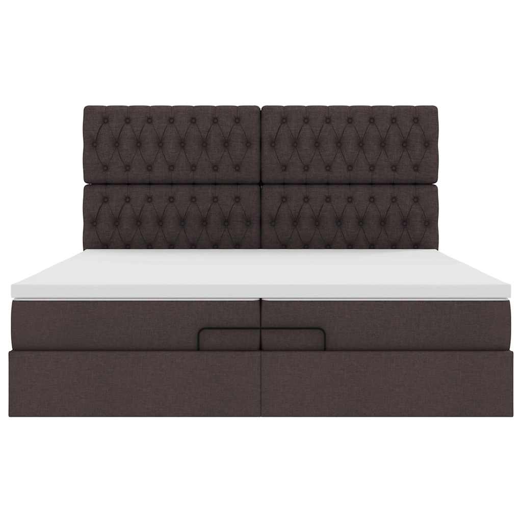 Struttura Letto Pouf con Materassi 200x200 cm in Tessuto | homemem39