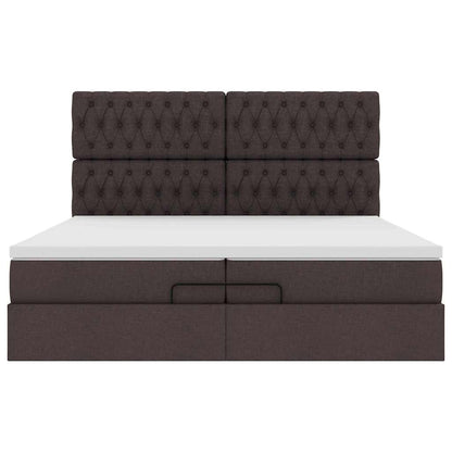 Struttura Letto Pouf con Materassi 200x200 cm in Tessuto | homemem39