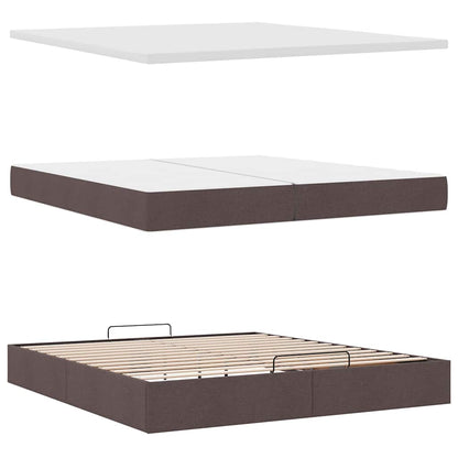 Struttura Letto Pouf con Materassi 200x200 cm in Tessuto | homemem39
