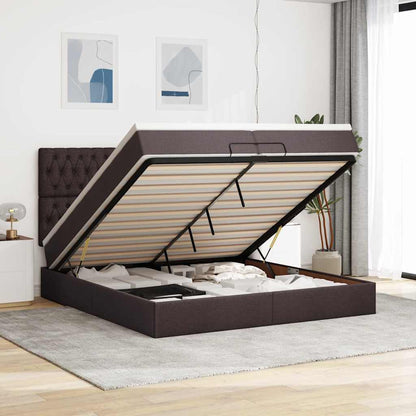Struttura Letto Pouf con Materassi 200x200 cm in Tessuto | homemem39