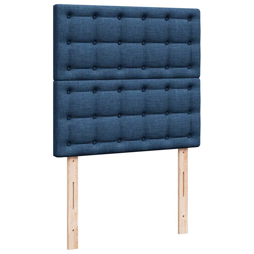 Struttura Letto Pouf con Materasso Blu 80x200 cm in Tessuto | homemem39