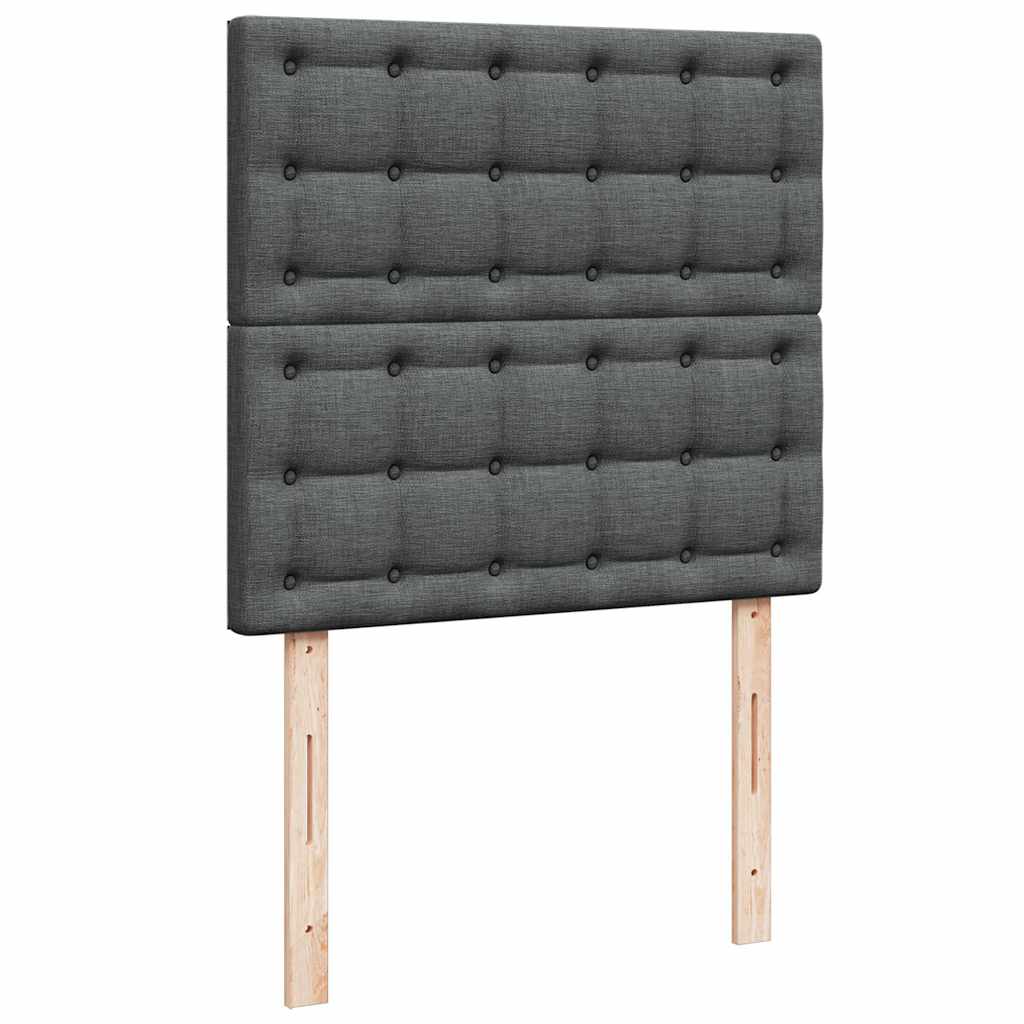 Pouf Letto con Materasso Grigio Scuro 90x200 cm in Tessuto