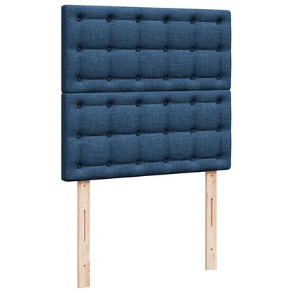 Struttura Letto Pouf con Materasso Blu 100x200 cm in Tessuto