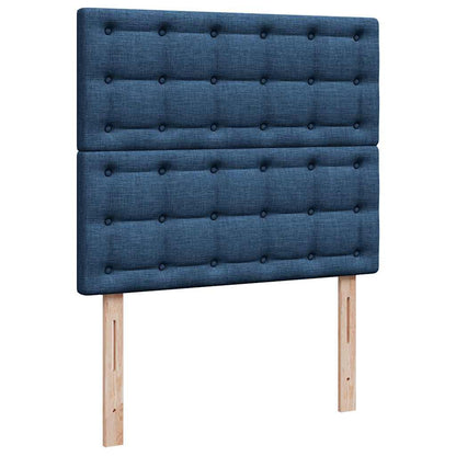 Struttura Letto Pouf con Materasso Blu 120x190 cm in Tessuto