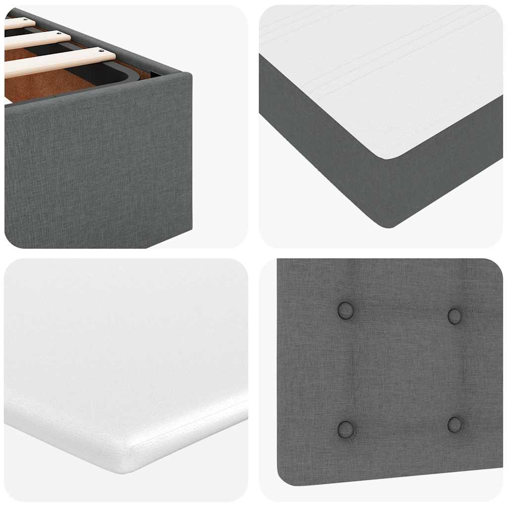 Struttura Letto Pouf con Materasso 120x200 cm in Tessuto