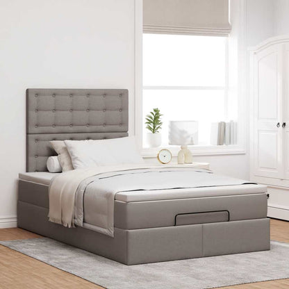 Struttura Letto Pouf con Materasso Tortora 120x200cm in Tessuto | homemem39