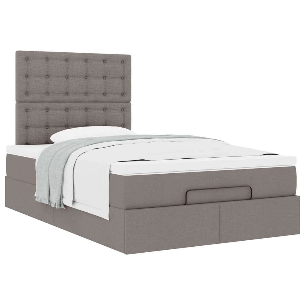 Struttura Letto Pouf con Materasso Tortora 120x200cm in Tessuto | homemem39