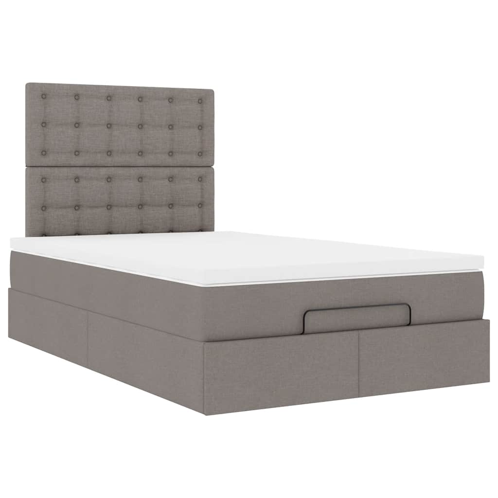 Struttura Letto Pouf con Materasso Tortora 120x200cm in Tessuto | homemem39