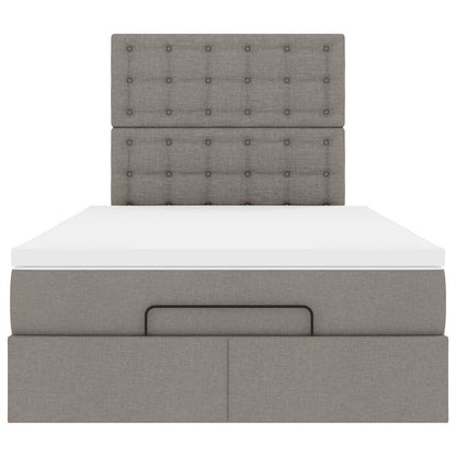 Struttura Letto Pouf con Materasso Tortora 120x200cm in Tessuto | homemem39