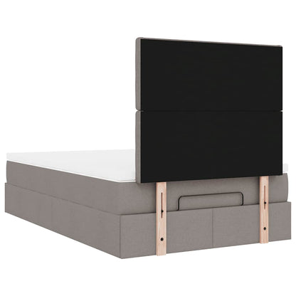 Struttura Letto Pouf con Materasso Tortora 120x200cm in Tessuto | homemem39