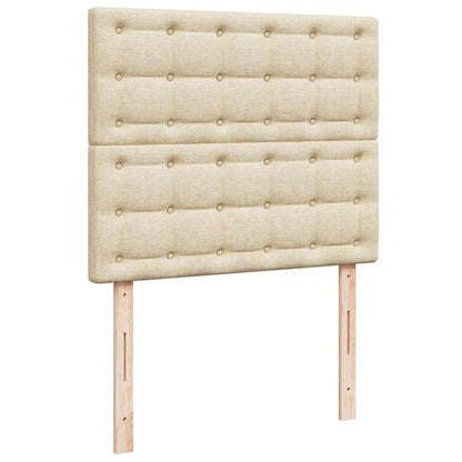 Struttura Letto Pouf con Materasso Crema 120x200 cm in Tessuto | homemem39