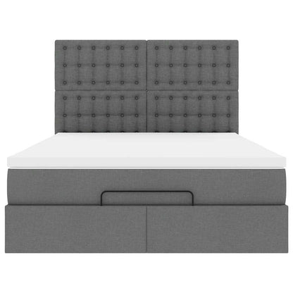 Struttura Letto Pouf con Materasso 140x190 cm in Tessuto