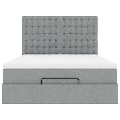 Struttura Letto Pouf con Materasso 140x200 cm in Tessuto