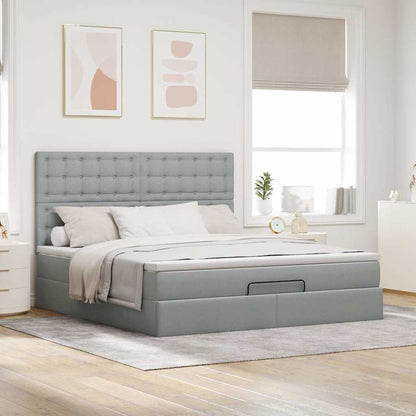 Struttura Letto Pouf con Materasso 160x200 cm in Tessuto | homemem39