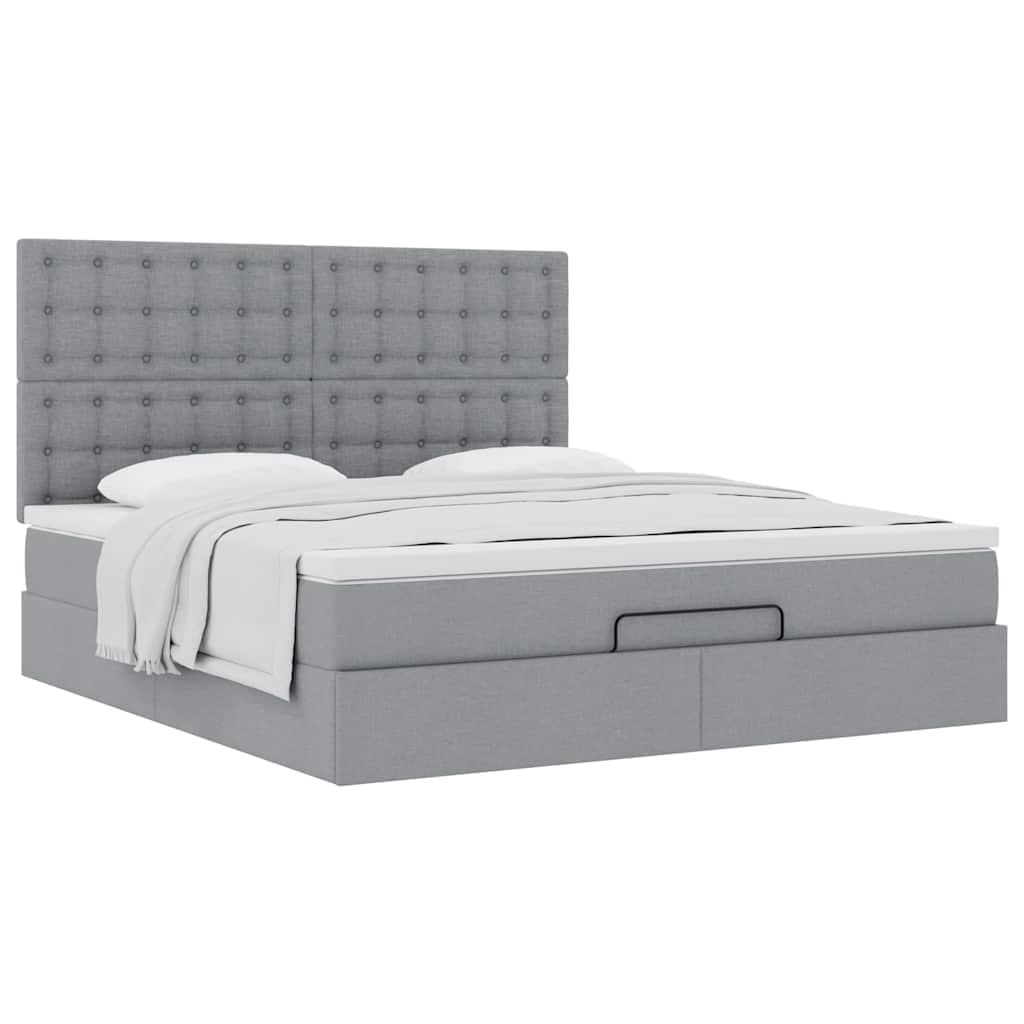 Struttura Letto Pouf con Materasso 160x200 cm in Tessuto | homemem39