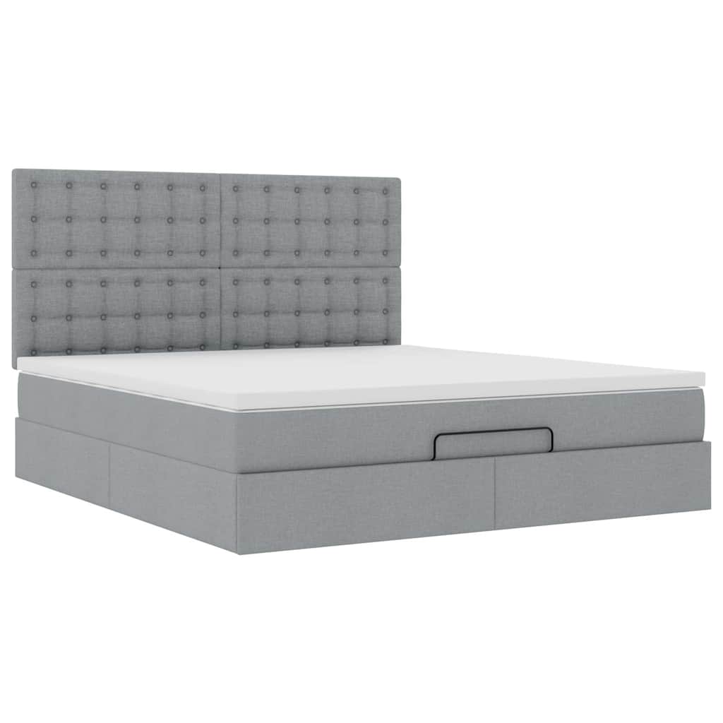 Struttura Letto Pouf con Materasso 160x200 cm in Tessuto | homemem39