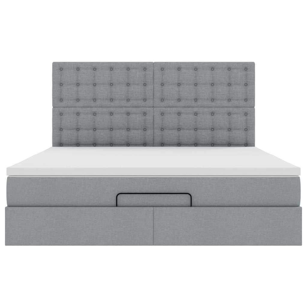 Struttura Letto Pouf con Materasso 160x200 cm in Tessuto | homemem39