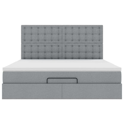 Struttura Letto Pouf con Materasso 160x200 cm in Tessuto | homemem39