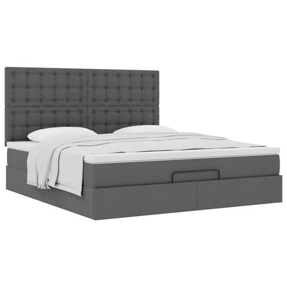 Struttura Letto Pouf con Materasso 160x200 cm in Tessuto | homemem39