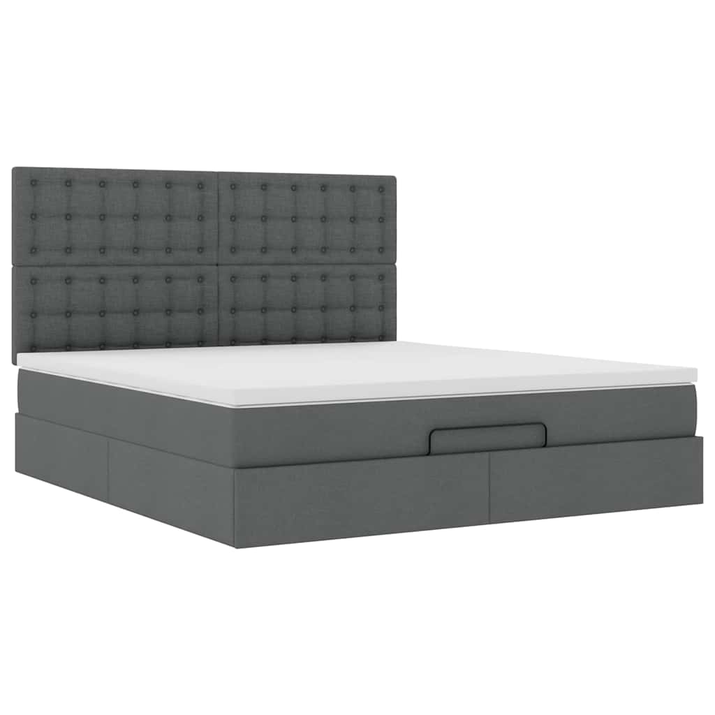 Struttura Letto Pouf con Materasso 160x200 cm in Tessuto | homemem39