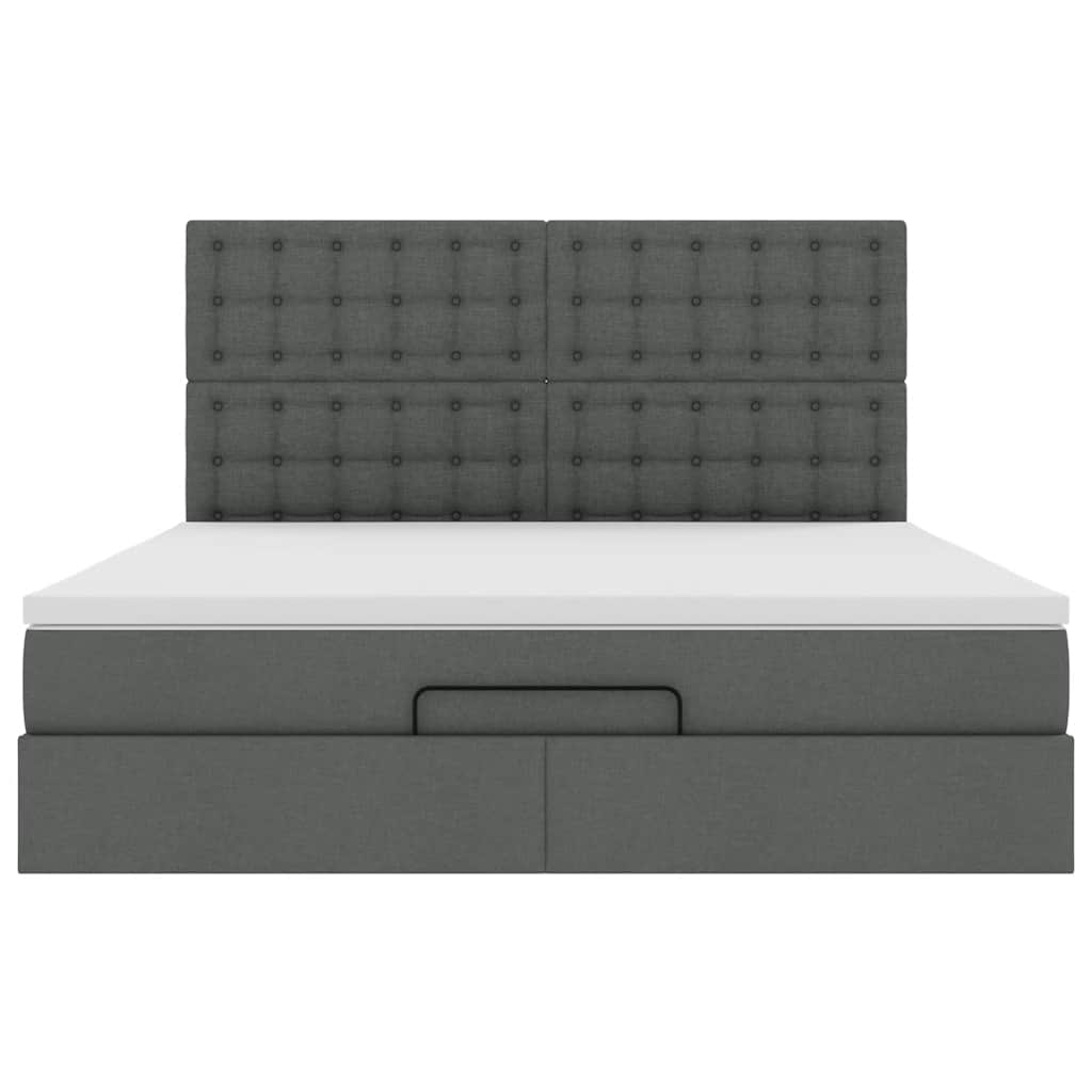 Struttura Letto Pouf con Materasso 160x200 cm in Tessuto