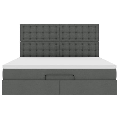 Struttura Letto Pouf con Materasso 160x200 cm in Tessuto