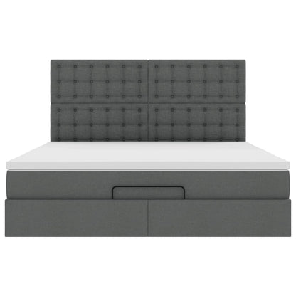 Struttura Letto Pouf con Materasso 180x200 cm in Tessuto