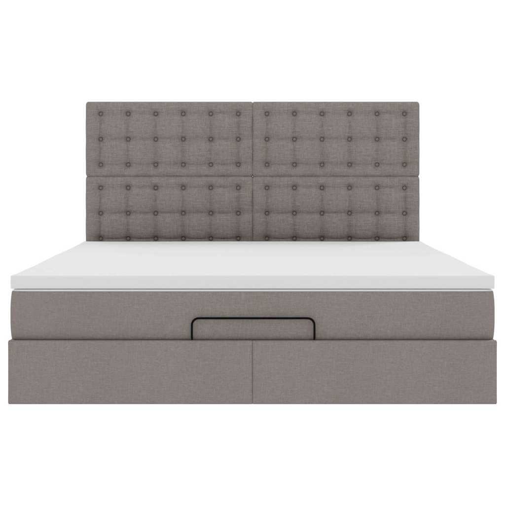 Struttura Letto Pouf con Materasso Tortora 180x200cm in Tessuto