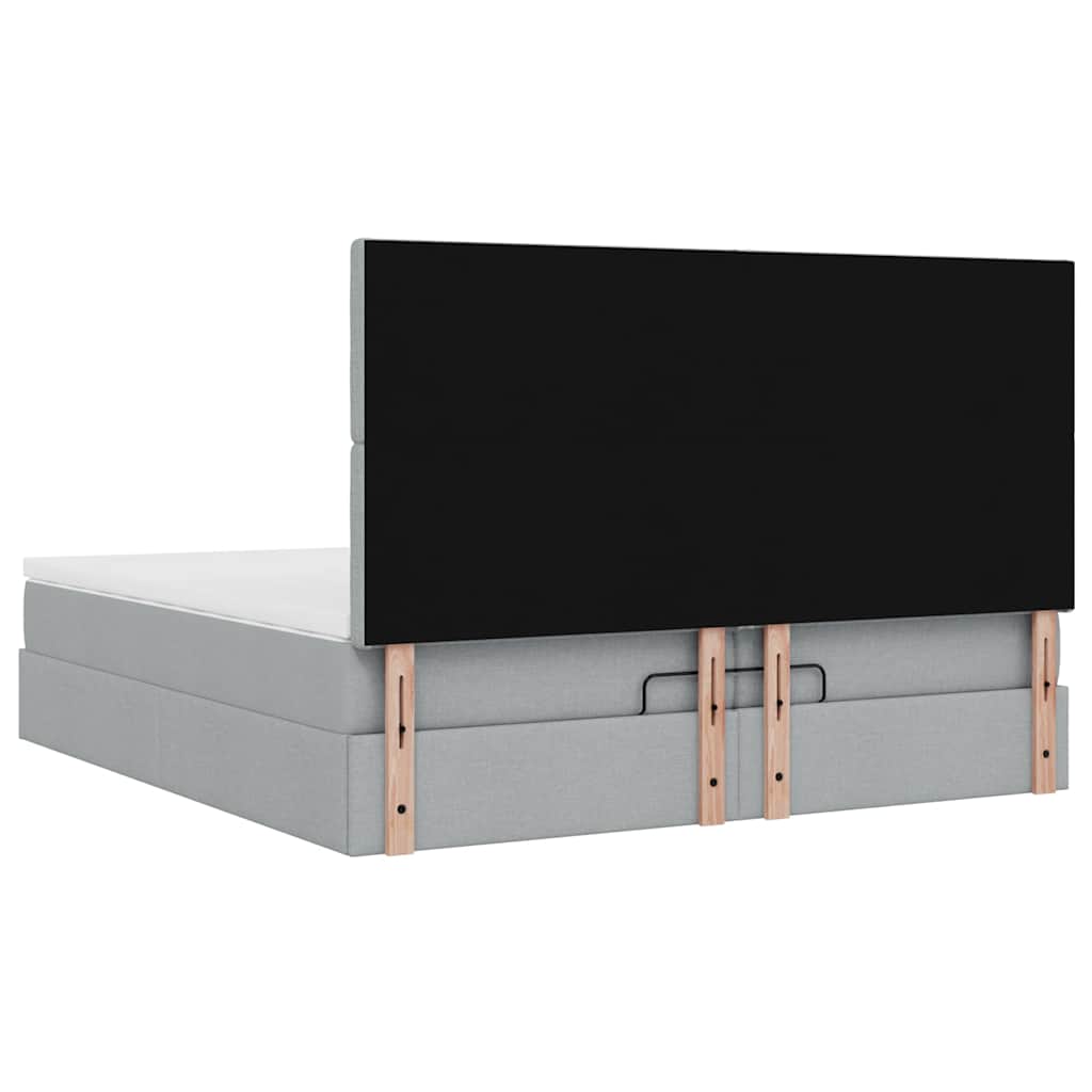 Struttura Letto Pouf con Materassi 200x200 cm in Tessuto | homemem39