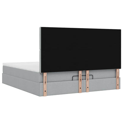 Struttura Letto Pouf con Materassi 200x200 cm in Tessuto | homemem39