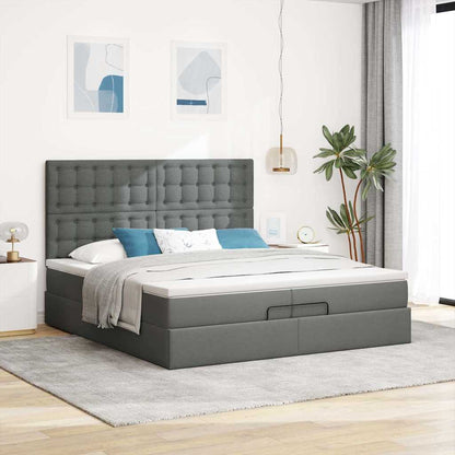 Struttura Letto Pouf con Materassi 200x200 cm in Tessuto | homemem39