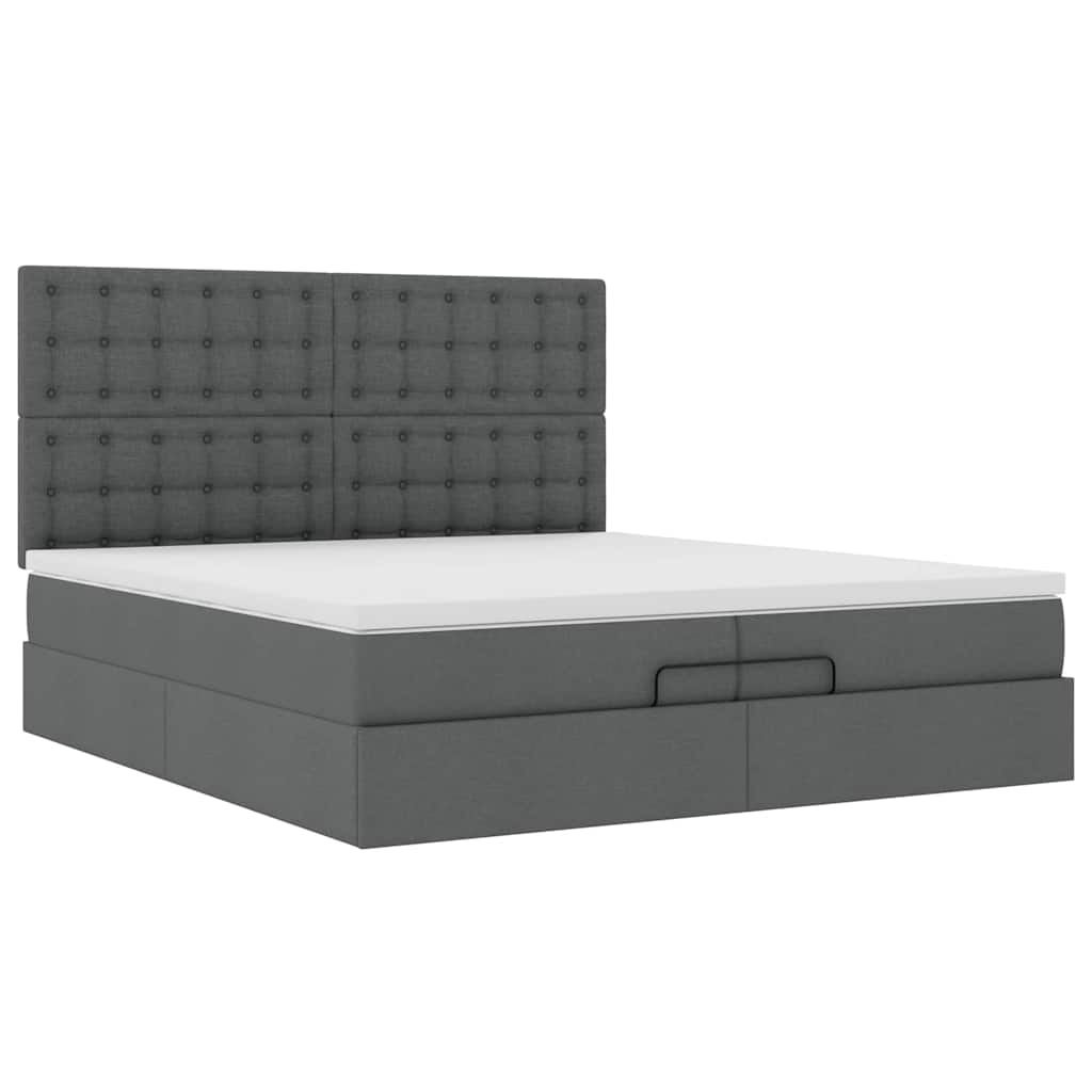 Struttura Letto Pouf con Materassi 200x200 cm in Tessuto | homemem39