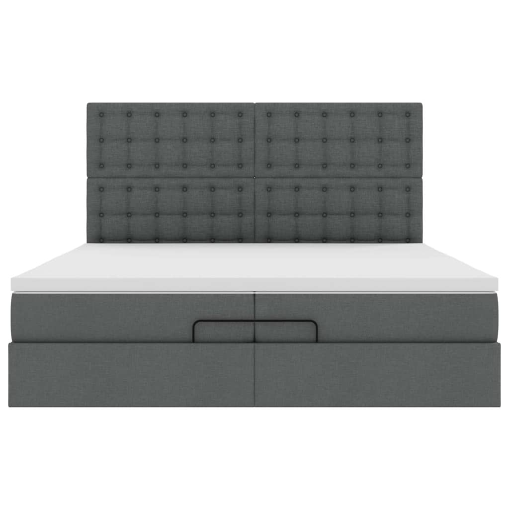 Struttura Letto Pouf con Materassi 200x200 cm in Tessuto | homemem39