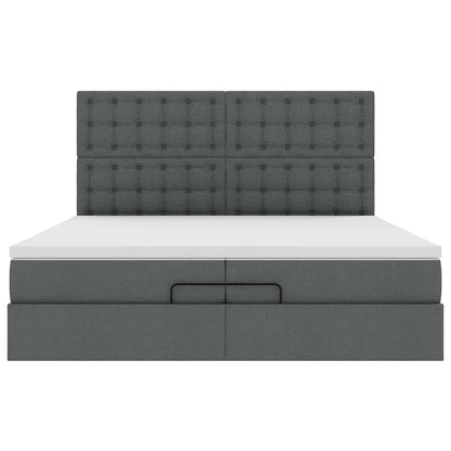 Struttura Letto Pouf con Materassi 200x200 cm in Tessuto | homemem39
