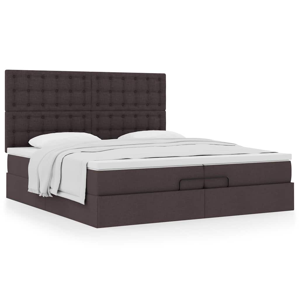 Struttura Letto Pouf con Materassi 200x200 cm in Tessuto | homemem39