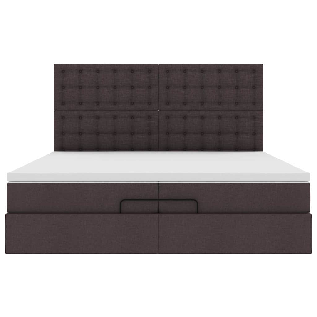 Struttura Letto Pouf con Materassi 200x200 cm in Tessuto | homemem39