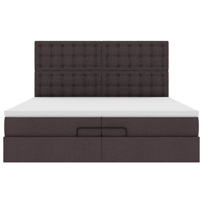 Struttura Letto Pouf con Materassi 200x200 cm in Tessuto | homemem39